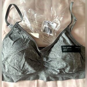 Free Press Grey Bra Bralette w/removable pads by Nordstrom - NWT - Size L